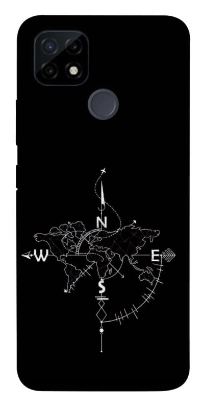 Чехол itsPrint Compass для Realme C12, black, купить оптом с доставкой