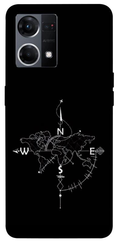 Чохол itsPrint Compass для Oppo Reno 7 4G, black, купити оптом з доставкою