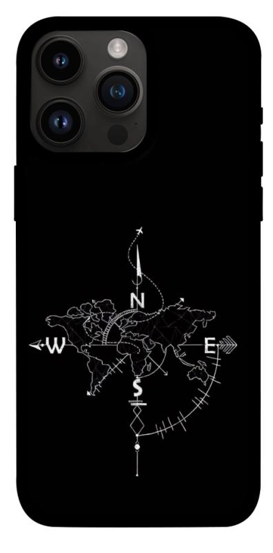 Чехол itsPrint Compass для Apple iPhone 14 Pro Max (6.7"), black, купить оптом с доставкой