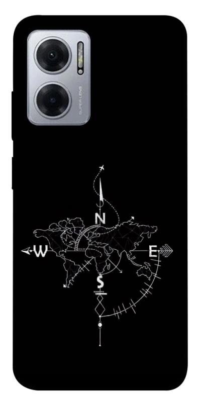 Чехол itsPrint Compass для Xiaomi Redmi Note 11E, black, купить оптом с доставкой