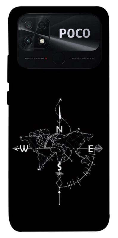 Чехол itsPrint Compass для Xiaomi Poco C40, black, купить оптом с доставкой