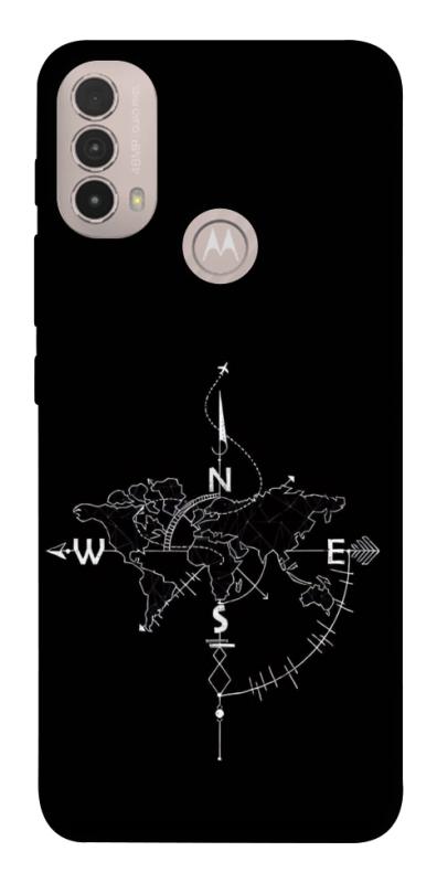 Чохол itsPrint Compass для Motorola Moto E40, black, купити оптом з доставкою