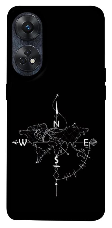 Чехол itsPrint Compass для Oppo Reno 8 T 4G, black, купить оптом с доставкой