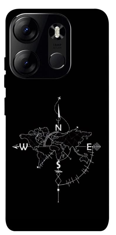 Чехол itsPrint Compass для Tecno Spark Go 2023, black, купить оптом с доставкой