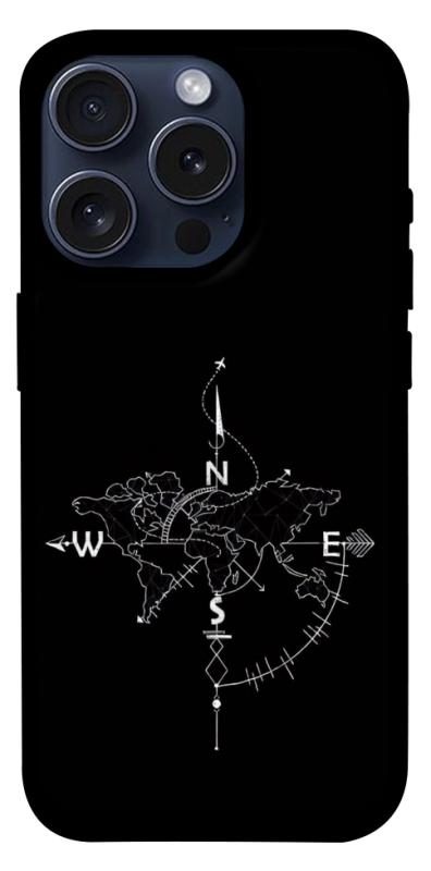 Чехол itsPrint Compass для Apple iPhone 15 Pro (6.1"), black, купить оптом с доставкой
