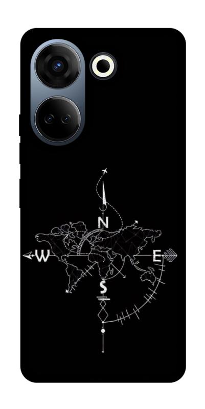 Чехол itsPrint Compass для TECNO Camon 20 Pro (CK7n), black, купить оптом с доставкой