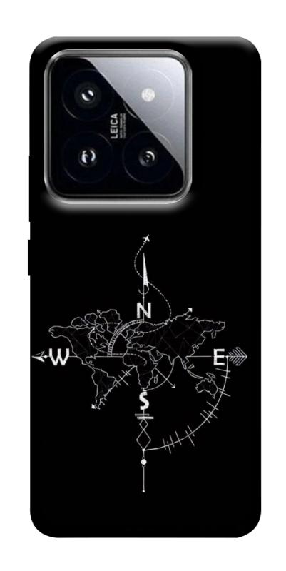 Чохол itsPrint Compass для Xiaomi 14 Pro, black, купити оптом з доставкою