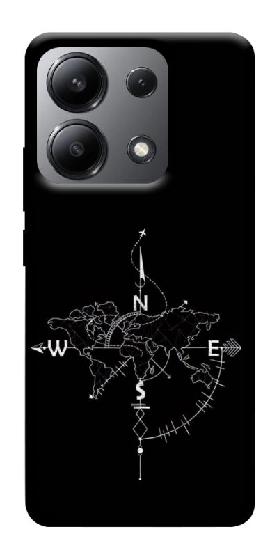 Чехол itsPrint Compass для Xiaomi Redmi Note 13 4G, black, купить оптом с доставкой
