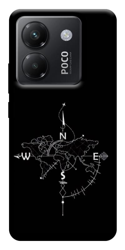 Чехол itsPrint Compass для Xiaomi Poco M7 Pro 5G, black, купить оптом с доставкой