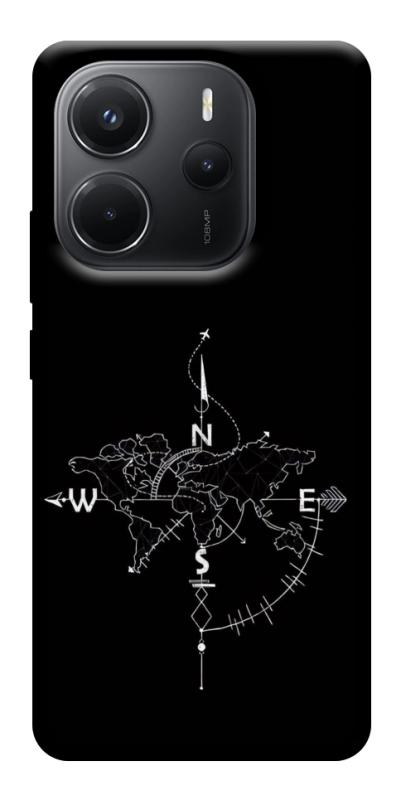 Чохол itsPrint Compass для Xiaomi Redmi Note 14 4G (Int. version), black, купити оптом з доставкою