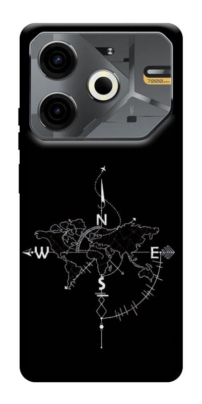 Чехол itsPrint Compass для TECNO Pova 6 Neo (LI6), black, купить оптом с доставкой