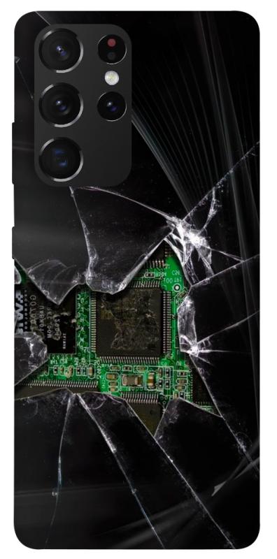 Чехол itsPrint Crash для Samsung Galaxy S21 Ultra, black, купить оптом с доставкой