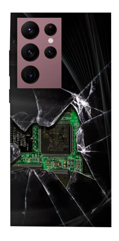 Чехол itsPrint Crash для Samsung Galaxy S22 Ultra, black, купить оптом с доставкой