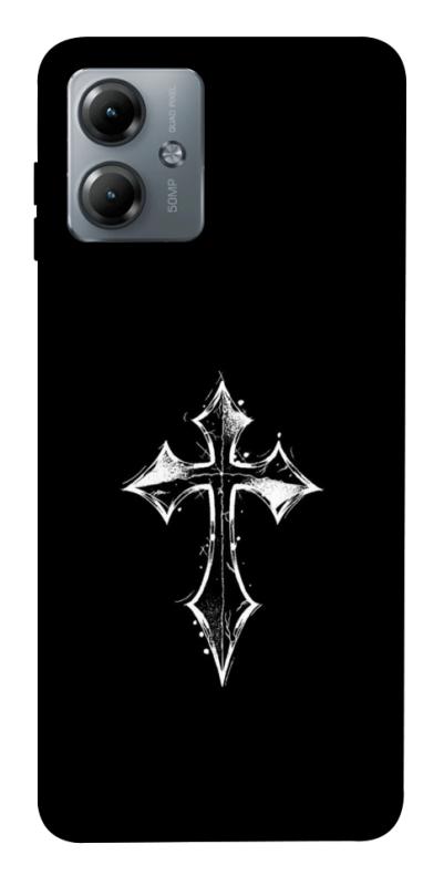 Чохол itsPrint Cross для Motorola Moto G14, black, купити оптом з доставкою