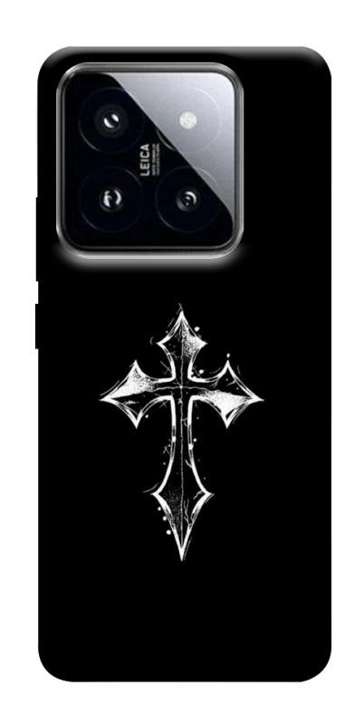 Чехол itsPrint Cross для Xiaomi 14 Pro, black, купить оптом с доставкой