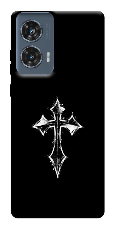 Чехол itsPrint Cross для Motorola Edge 50 Fusion, black, купить оптом с доставкой