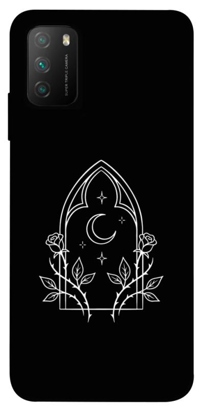 Чехол itsPrint Gothic roses для Xiaomi Poco M3, black, купить оптом с доставкой