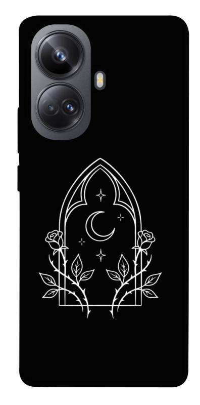 Чехол itsPrint Gothic roses для Realme 10 Pro+, black, купить оптом с доставкой