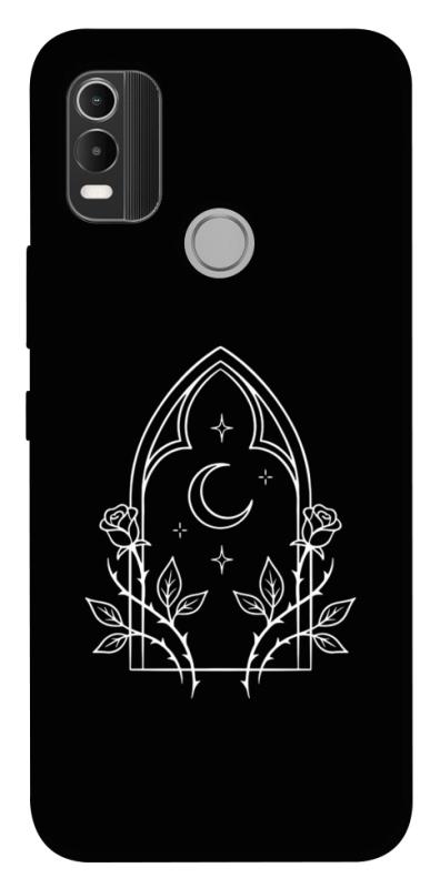 Чохол itsPrint Gothic roses для Nokia C21 Plus, black, купити оптом з доставкою