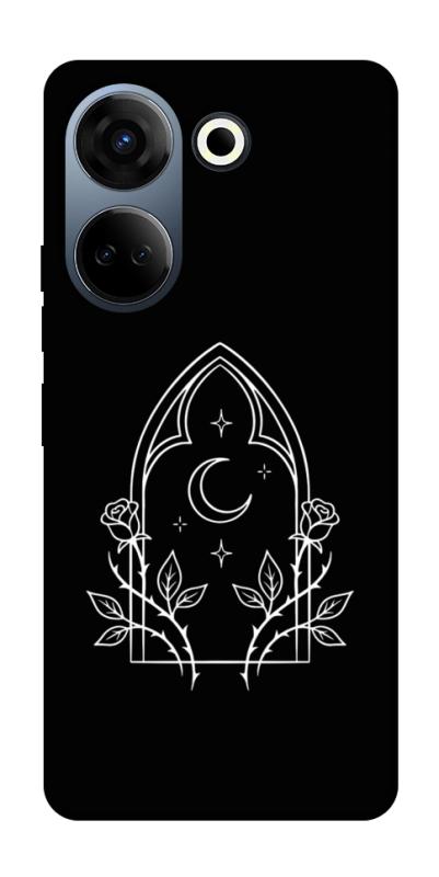 Чехол itsPrint Gothic roses для TECNO Camon 20 Pro (CK7n), black, купить оптом с доставкой