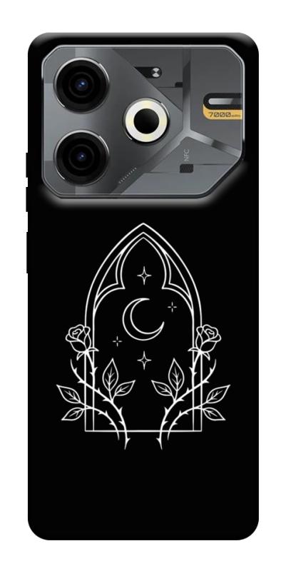 Чохол itsPrint Gothic roses для TECNO Pova 6 Neo (LI6), black, купити оптом з доставкою