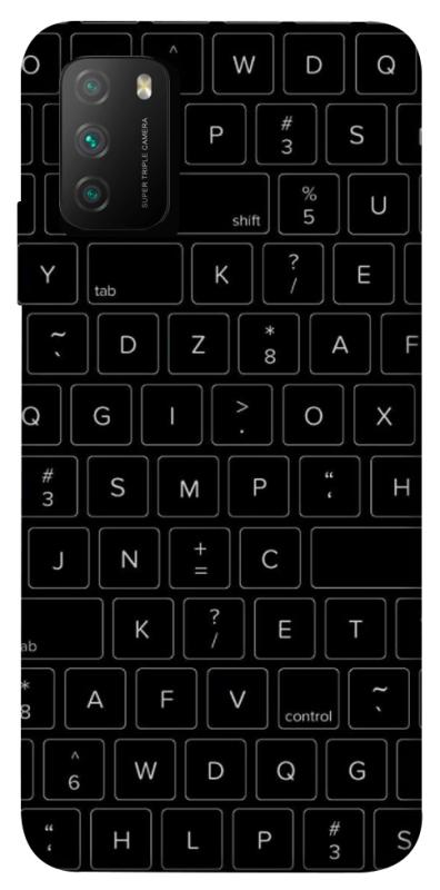 Чехол itsPrint Keyboard для Xiaomi Poco M3, black, купить оптом с доставкой