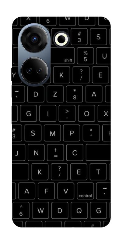 Чохол itsPrint Keyboard для TECNO Camon 20 Pro (CK7n), black, купити оптом з доставкою