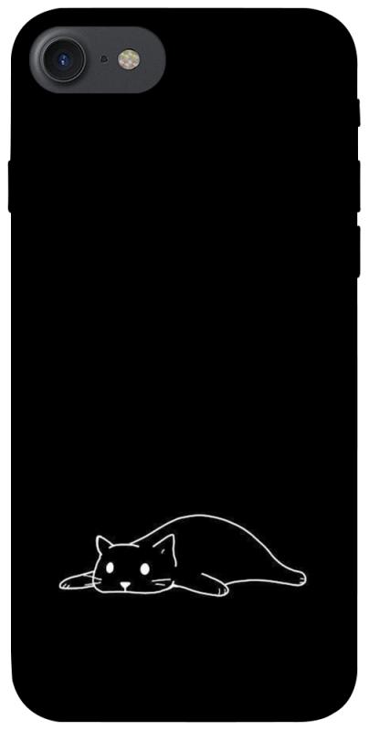 Чехол itsPrint Lazy cat для Apple iPhone 7 / 8 (4.7"), black, купить оптом с доставкой