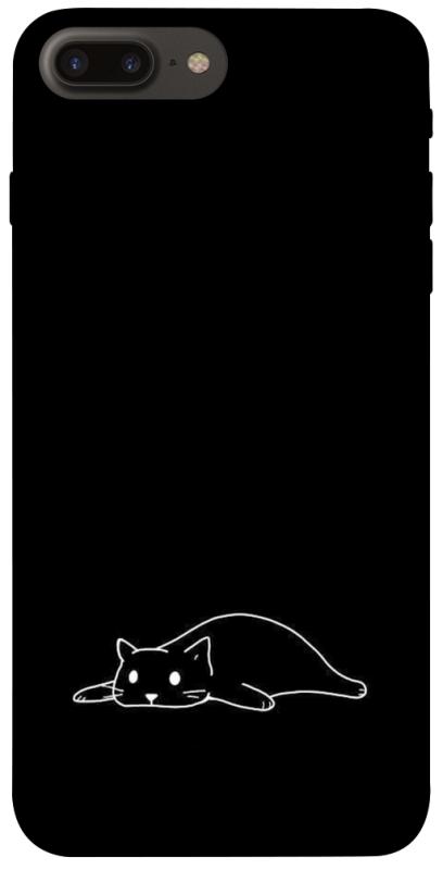 Чохол itsPrint Lazy cat для Apple iPhone 7 plus / 8 plus (5.5"), black, купити оптом з доставкою