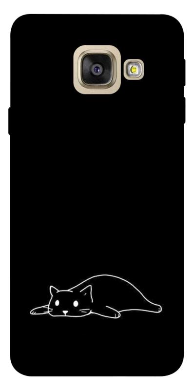 Чохол itsPrint Lazy cat для Samsung A520 Galaxy A5 (2017), black, купити оптом з доставкою