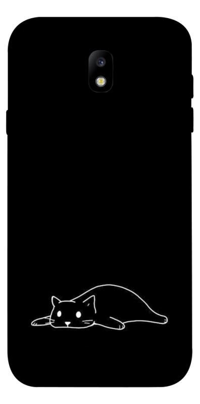 Чохол itsPrint Lazy cat для Samsung J730 Galaxy J7 (2017), black, купити оптом з доставкою