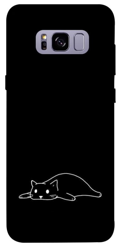 Чохол itsPrint Lazy cat для Samsung G955 Galaxy S8 Plus, black, купити оптом з доставкою