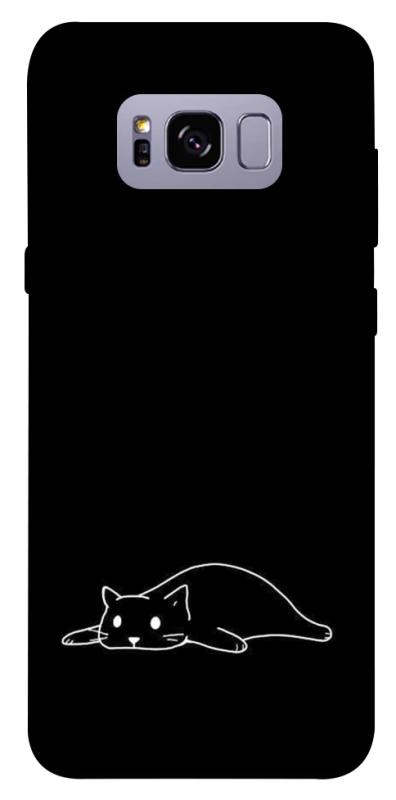 Чехол itsPrint Lazy cat для Samsung G955 Galaxy S8 Plus, black, купить оптом с доставкой