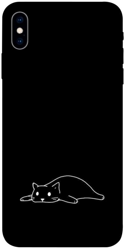 Чехол itsPrint Lazy cat для Apple iPhone X (5.8"), black, купить оптом с доставкой