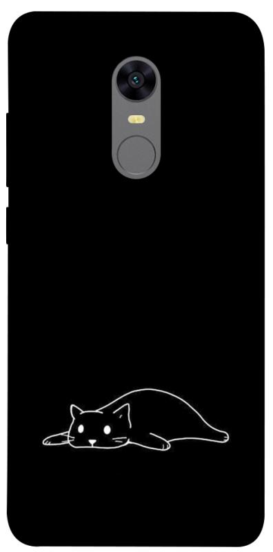 Чохол itsPrint Lazy cat для Xiaomi Redmi 5 Plus / Redmi Note 5 (Single Camera), black, купити оптом з доставкою
