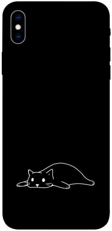 Чохол itsPrint Lazy cat для Apple iPhone XS Max (6.5"), black, купити оптом з доставкою