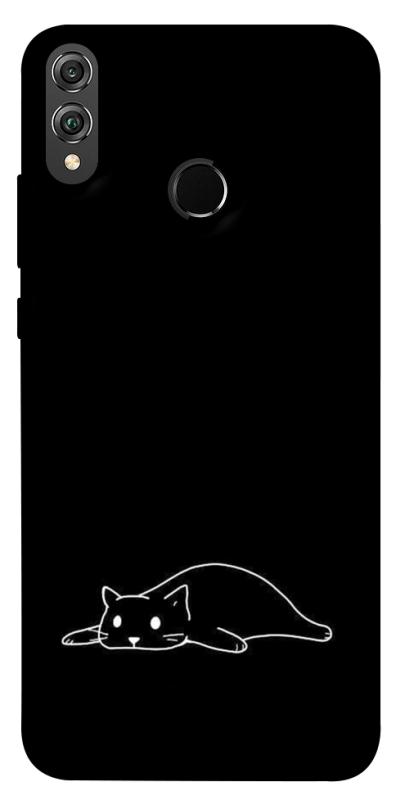 Чохол itsPrint Lazy cat для Huawei Honor 8X, black, купити оптом з доставкою