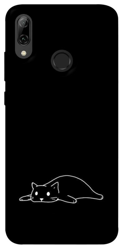 Чохол itsPrint Lazy cat для Huawei P Smart (2019), black, купити оптом з доставкою