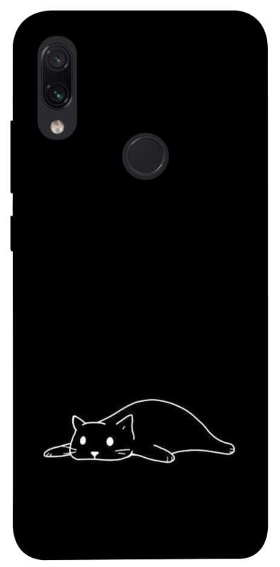 Чохол itsPrint Lazy cat для Xiaomi Redmi Note 7 / Note 7 Pro / Note 7s, black, купити оптом з доставкою
