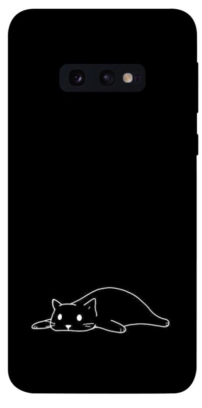 Чехол itsPrint Lazy cat для Samsung Galaxy S10e, black, купить оптом с доставкой