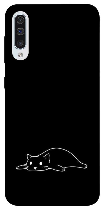 Чохол itsPrint Lazy cat для Samsung Galaxy A50 (A505F) / A50s / A30s, black, купити оптом з доставкою