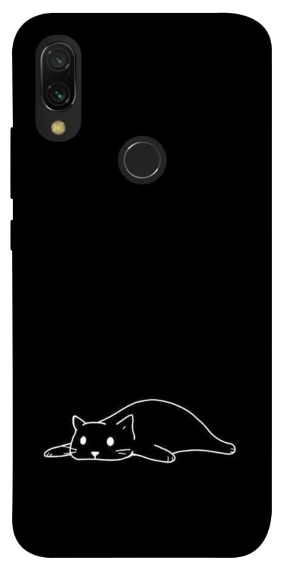 Чохол itsPrint Lazy cat для Xiaomi Redmi 7, black, купити оптом з доставкою