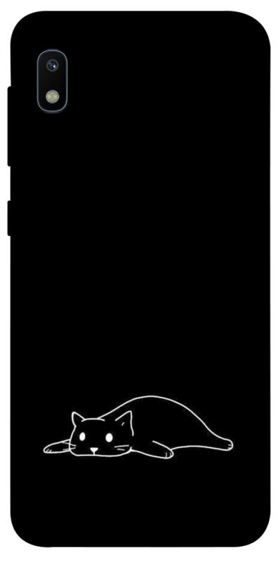 Чехол itsPrint Lazy cat для Samsung Galaxy A10 (A105F), black, купить оптом с доставкой