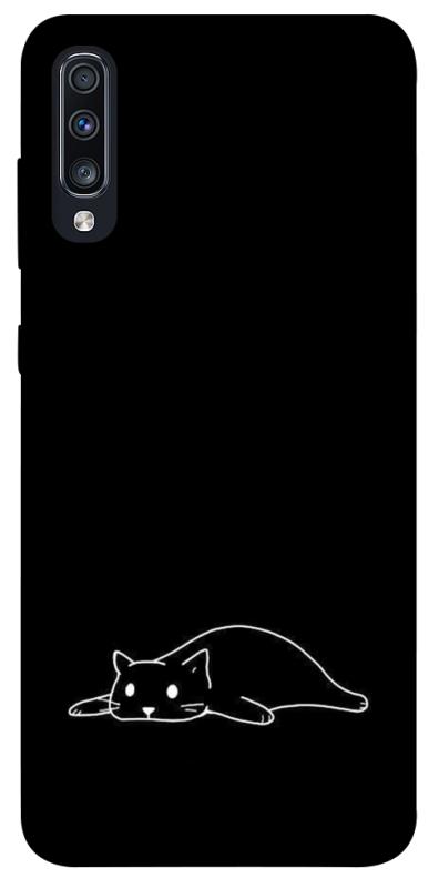 Чохол itsPrint Lazy cat для Samsung Galaxy A70 (A705F), black, купити оптом з доставкою