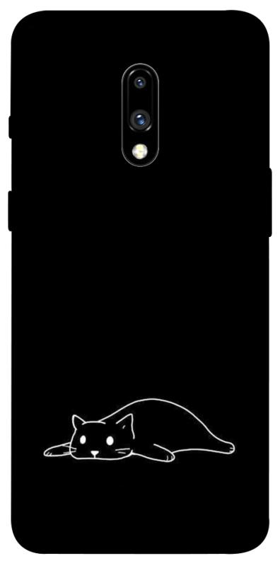 Чохол itsPrint Lazy cat для OnePlus 7, black, купити оптом з доставкою