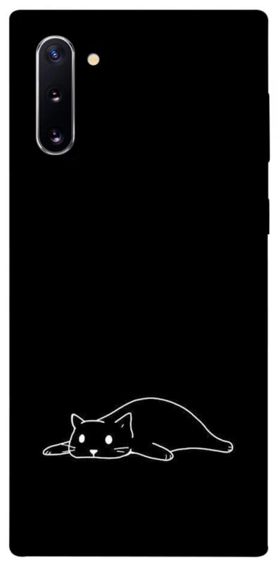 Чохол itsPrint Lazy cat для Samsung Galaxy Note 10, black, купити оптом з доставкою