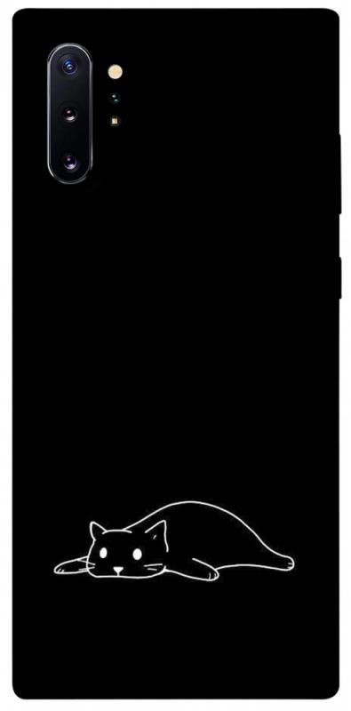 Чохол itsPrint Lazy cat для Samsung Galaxy Note 10 Plus, black, купити оптом з доставкою
