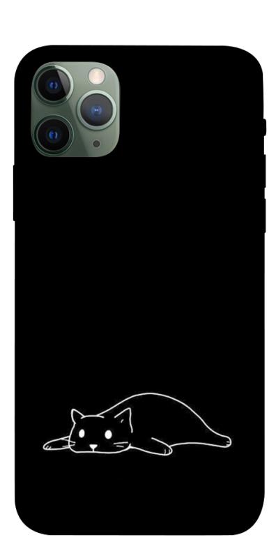 Чохол itsPrint Lazy cat для Apple iPhone 11 Pro (5.8"), black, купити оптом з доставкою
