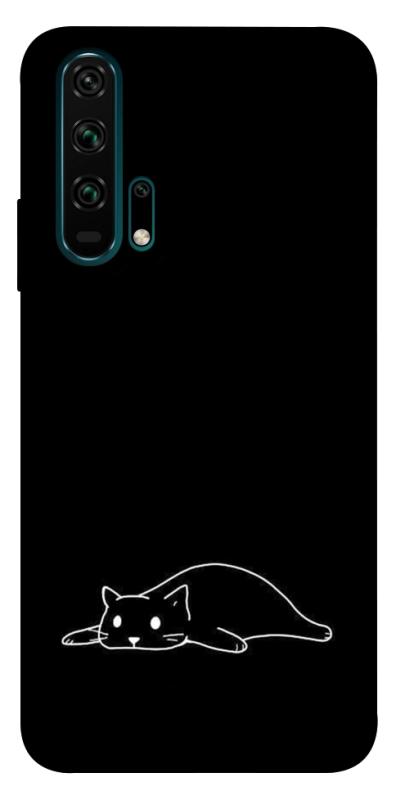 Чохол itsPrint Lazy cat для Huawei Honor 20 Pro, black, купити оптом з доставкою