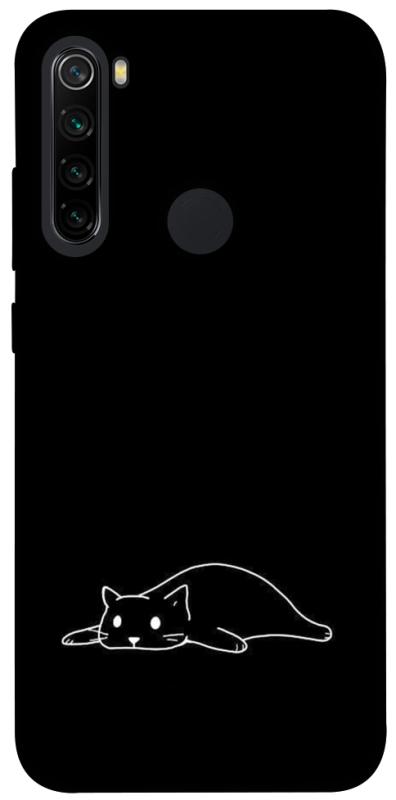 Чохол itsPrint Lazy cat для Xiaomi Redmi Note 8, black, купити оптом з доставкою